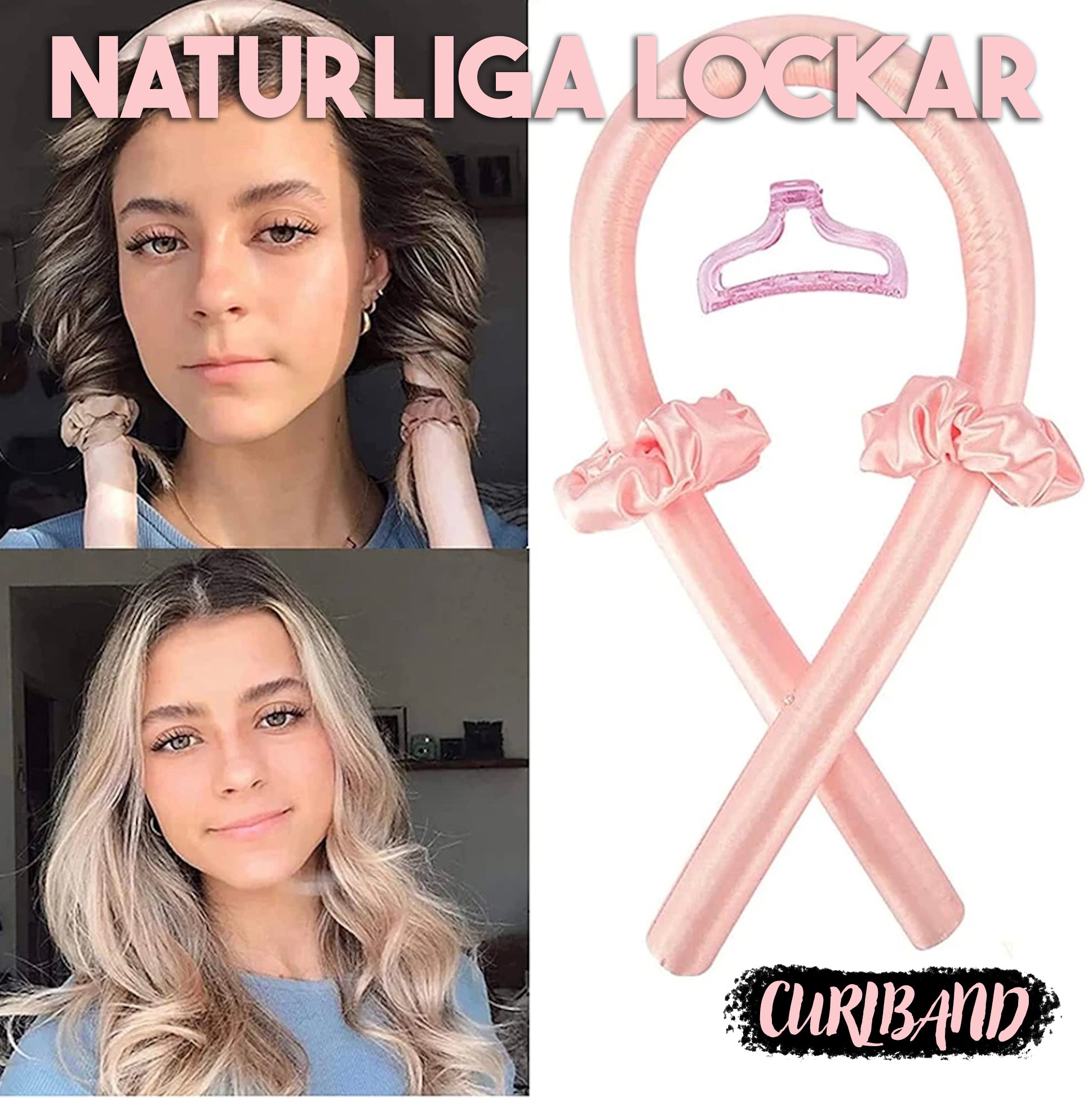 CurlBand - Naturliga Lockar Över Natten Utan Värme